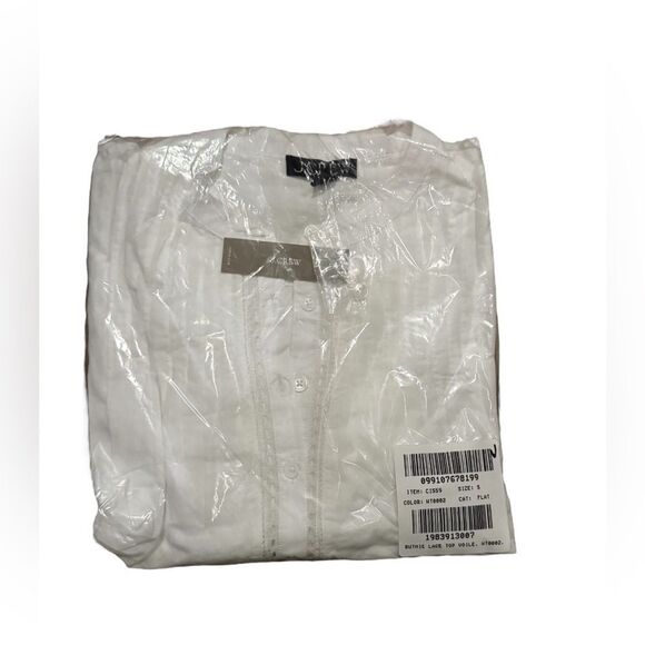 NWT J CREW Pintuck lace-trim top in cotton voile in white - Picture 9 of 9